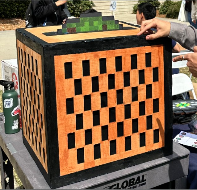 Finished life-size Minecraft jukebox