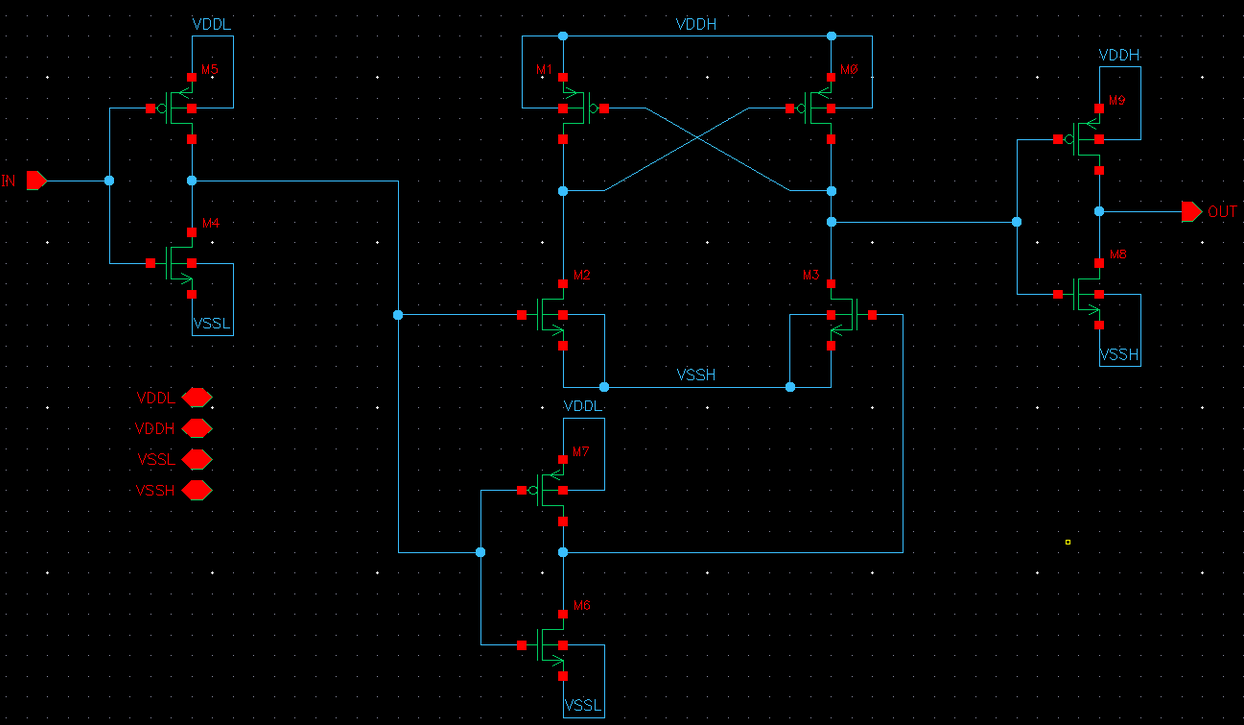 Type-1 high-speed level shifter