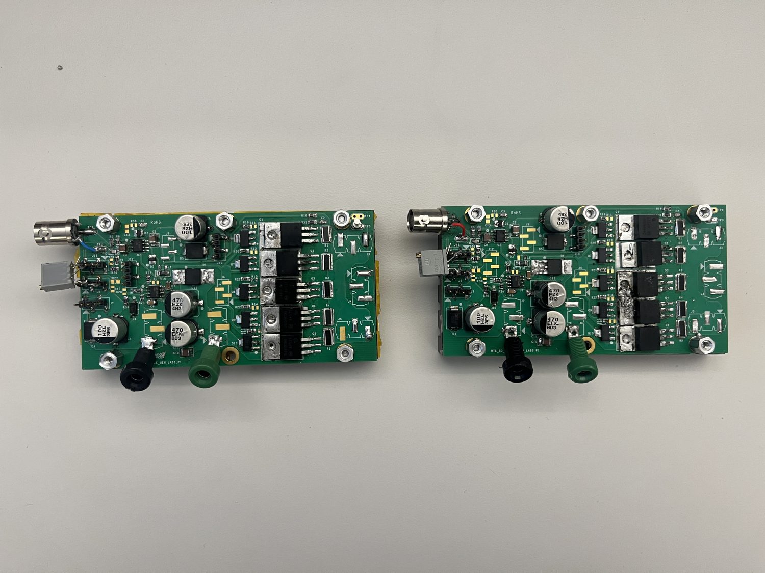 Surface-mount PCB revision, two boards